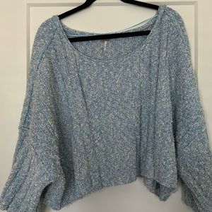 Free people oversized blue knit sweater